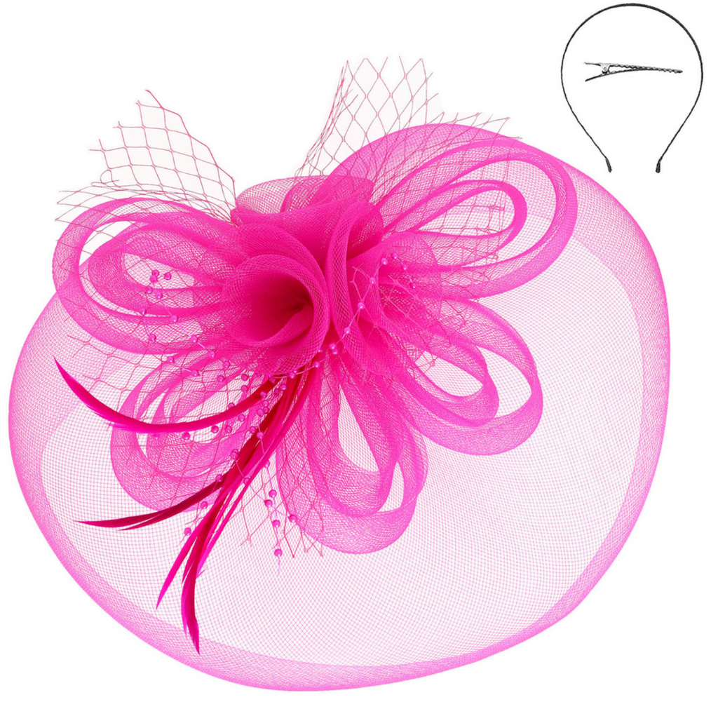 Always A Classic Fascinator Accessories Peacocks & Pearls Fuchsia