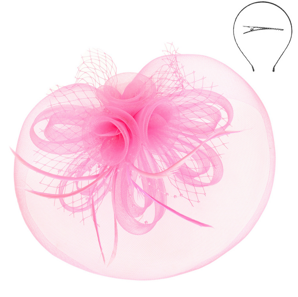 Always A Classic Fascinator Accessories Peacocks & Pearls Light Pink