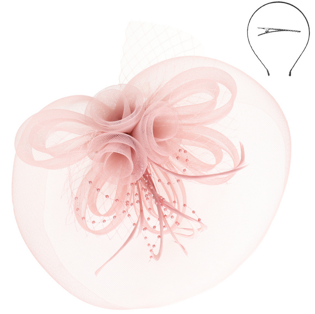 Always A Classic Fascinator Accessories Peacocks & Pearls Mauve