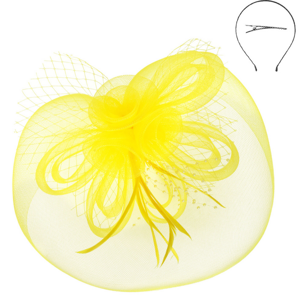 Always A Classic Fascinator Accessories Peacocks & Pearls Yellow