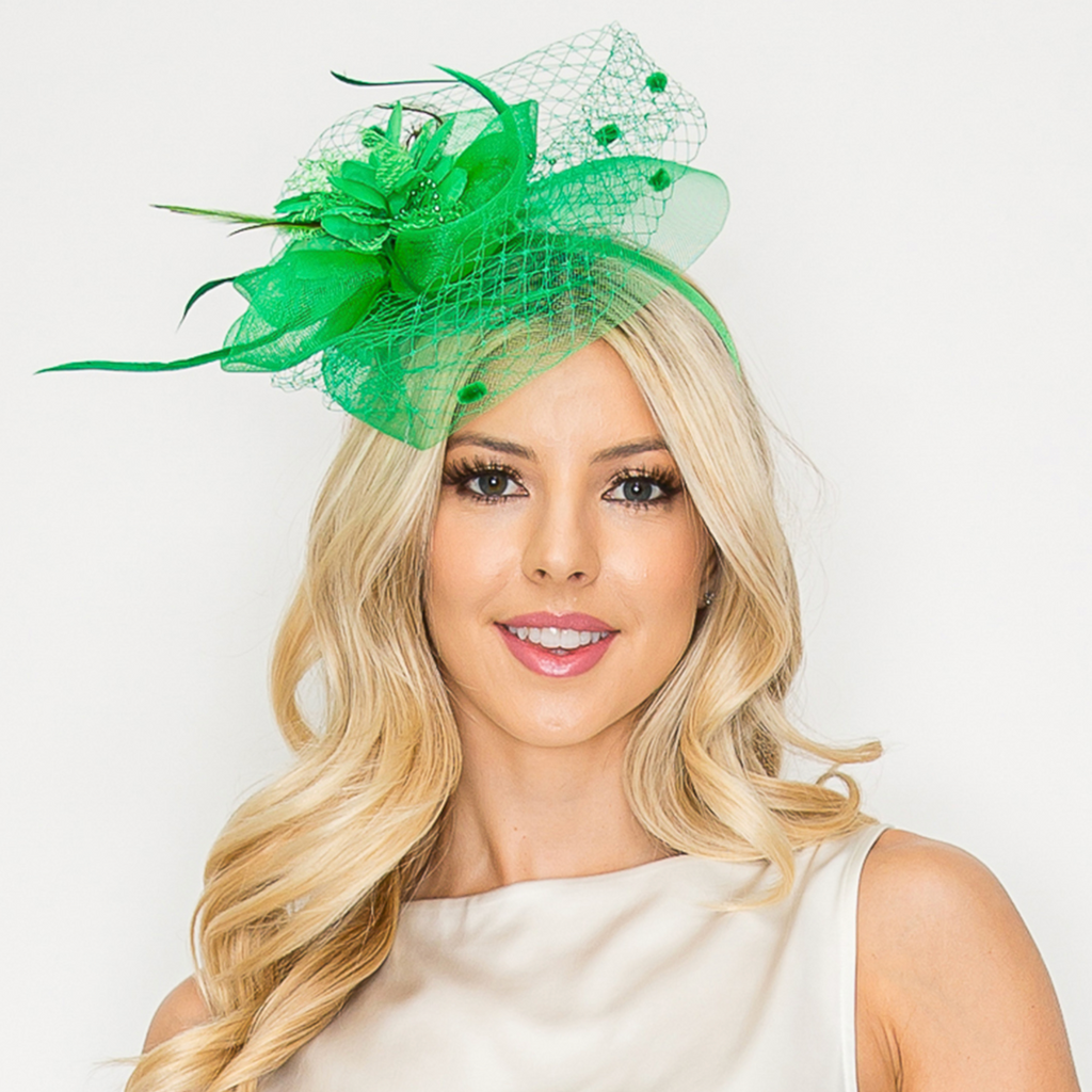 Take The Bet Fascinator Accessories Peacocks & Pearls Green