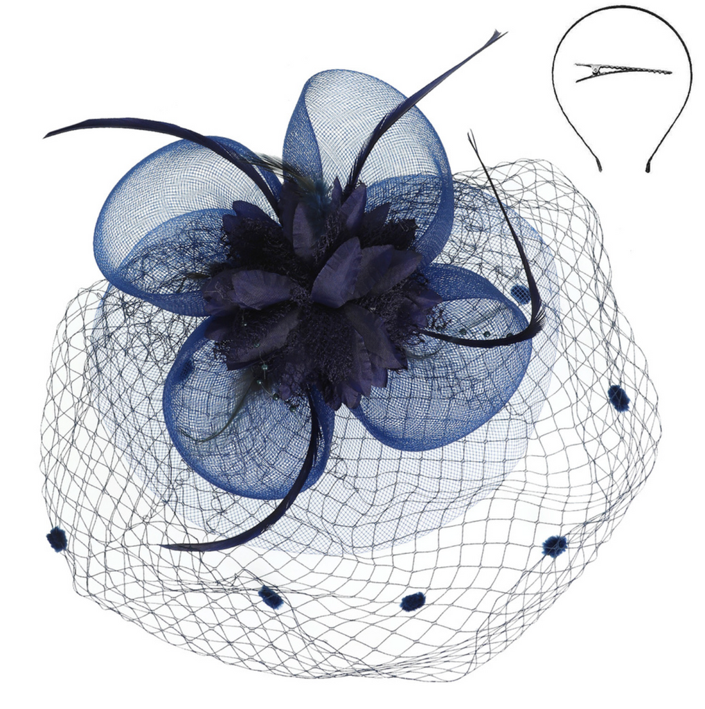 Take The Bet Fascinator Accessories Peacocks & Pearls Navy