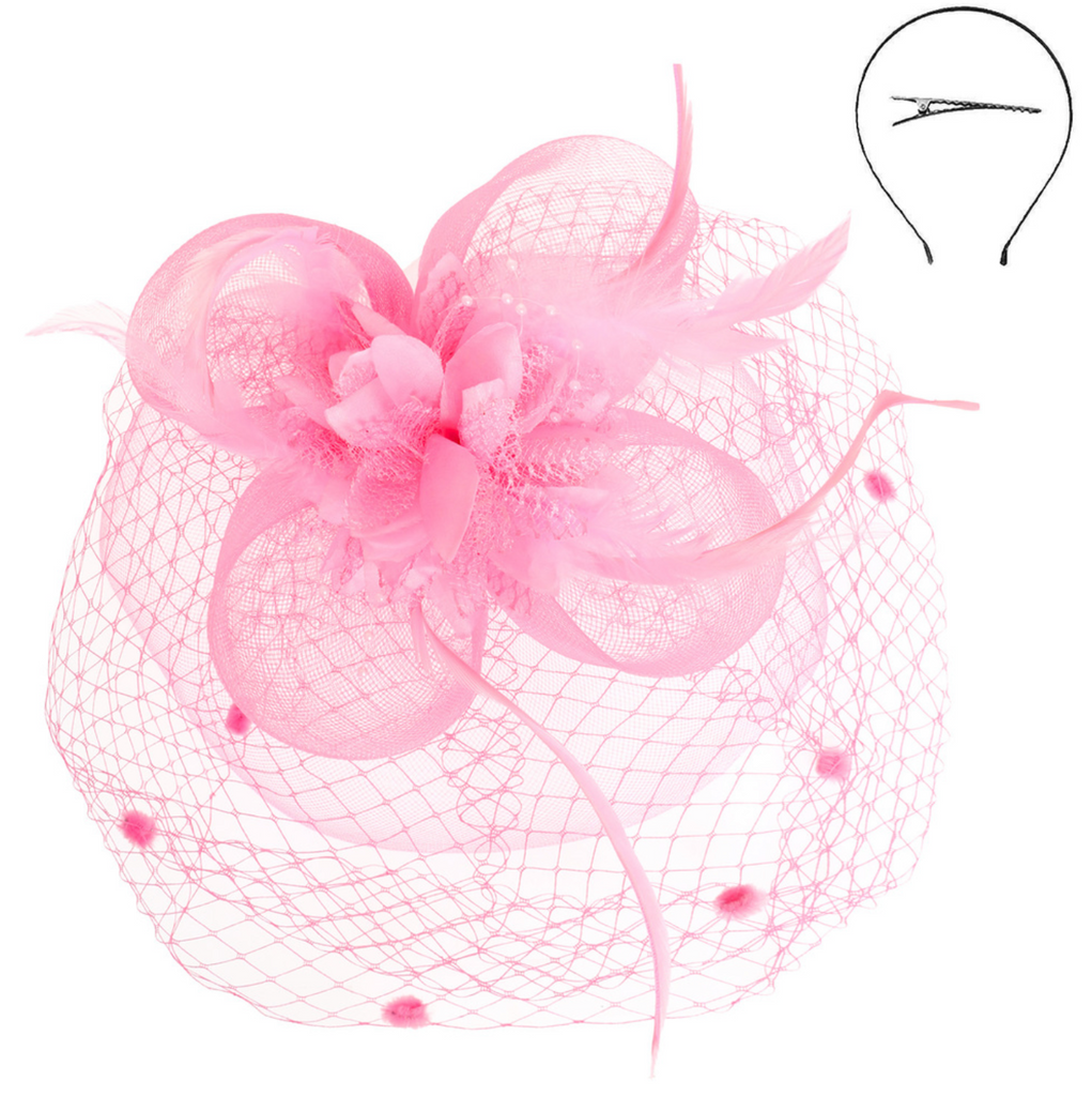 Take The Bet Fascinator Accessories Peacocks & Pearls Pink