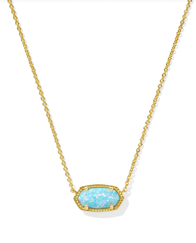 Elisa Opal Necklace Jewelry Kendra Scott Gold Light Teal Opal