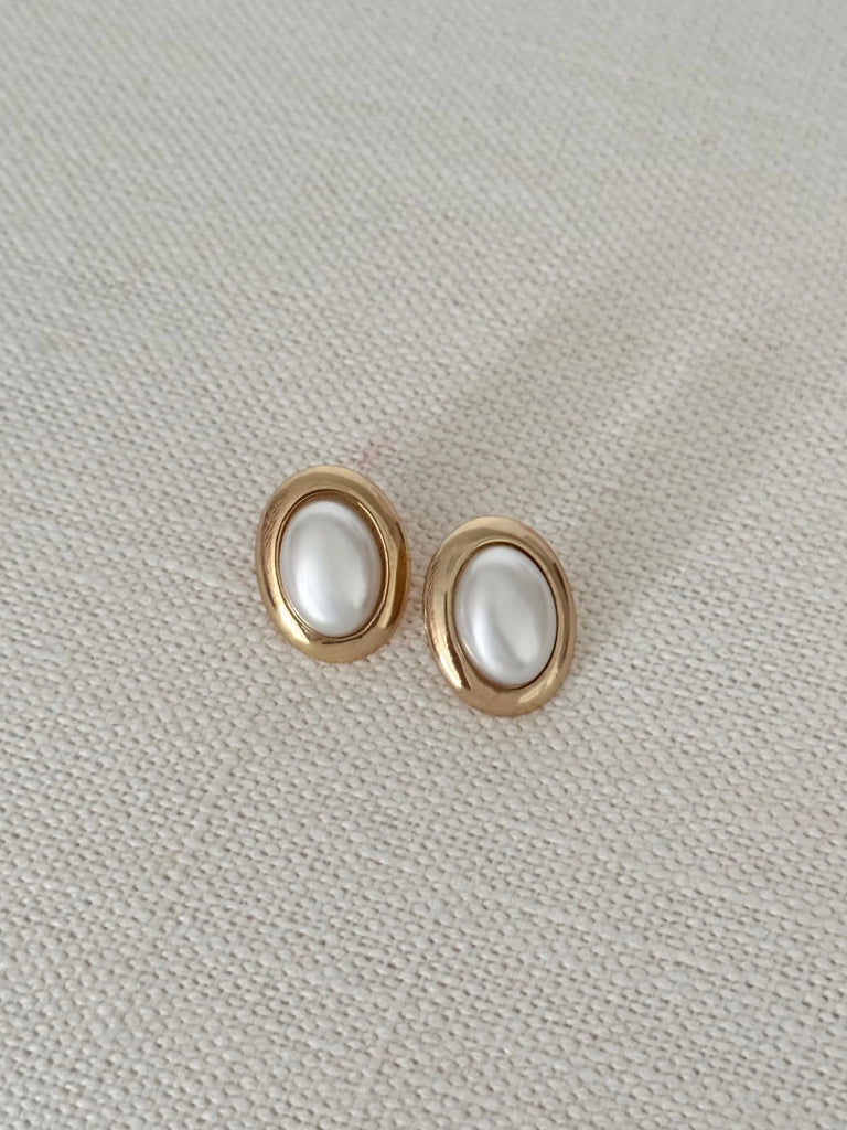 Mini Alexandra Pearl Studs Jewelry ALV Jewels Gold