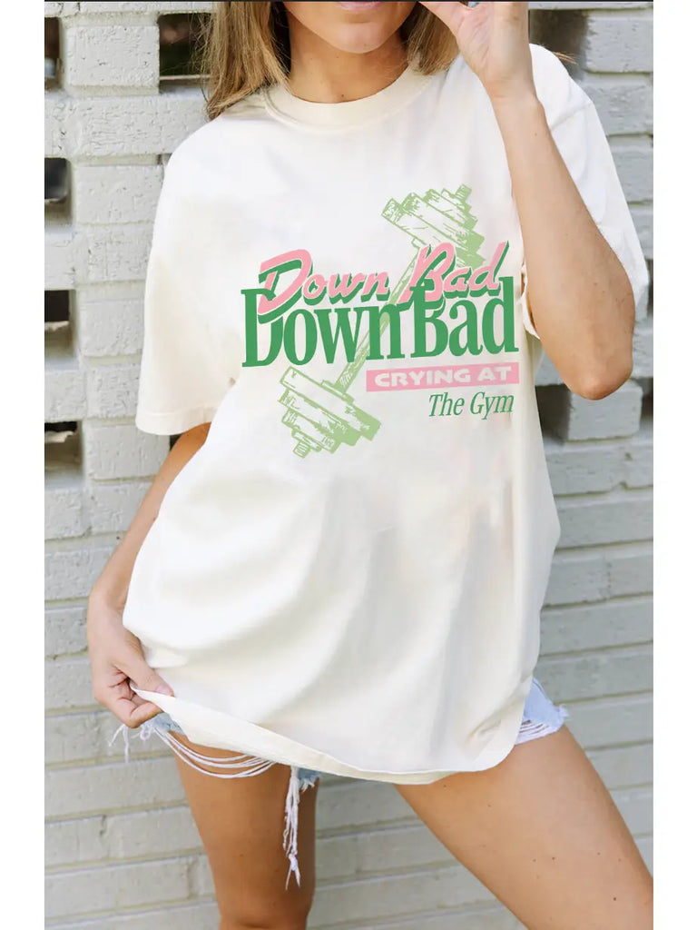 Down Bad Tee Clothing Peacocks & Pearls Cream S 