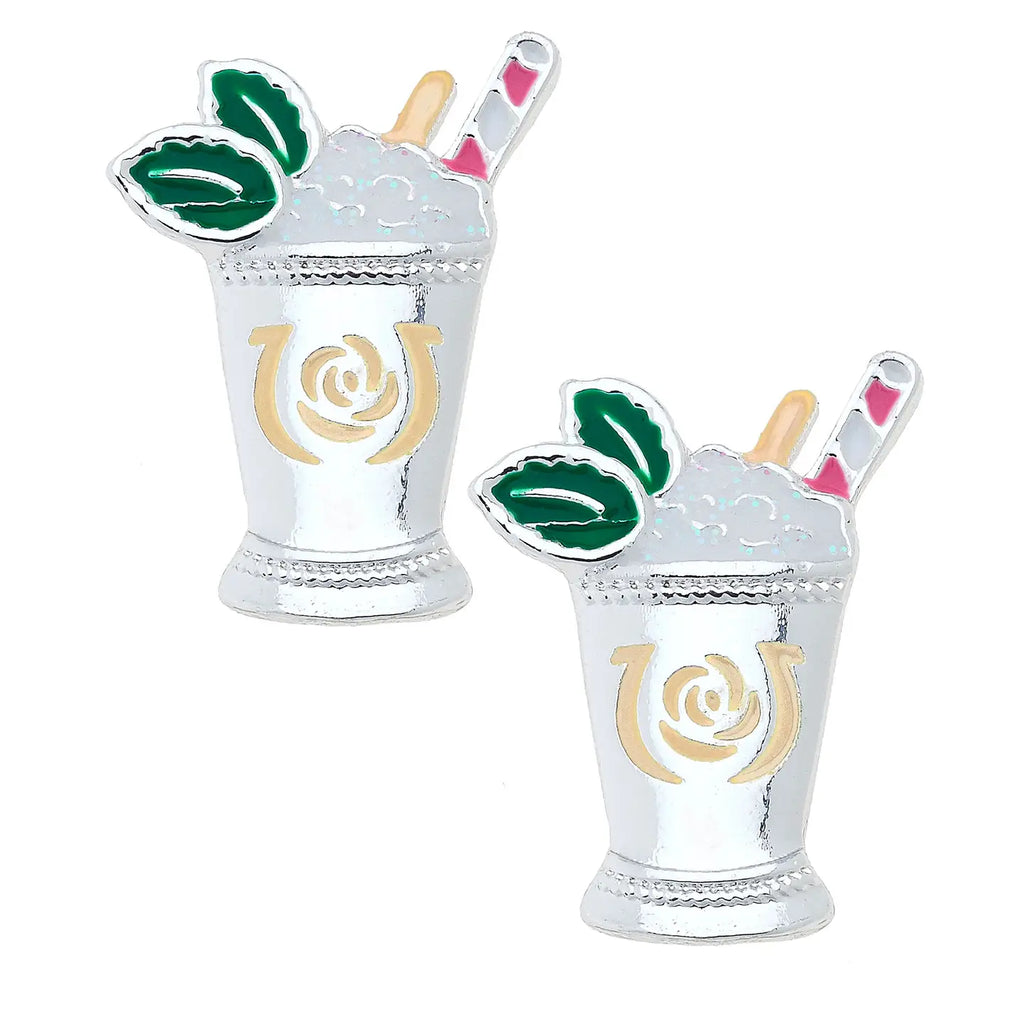 Mint Julep Enamel Stud Jewelry Peacocks & Pearls Silver