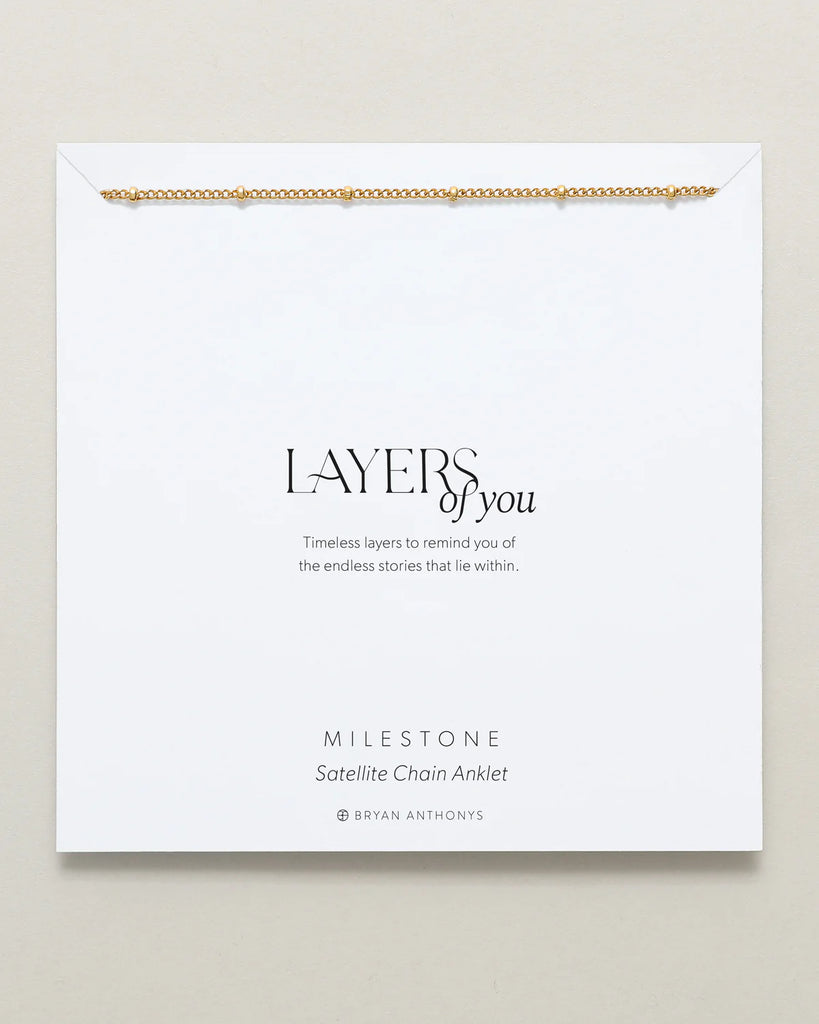 Milestone Satellite Chain Anklet Jewelry Bryan Anthony's Gold  