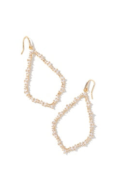 Sophee Crystal Open Frame Earring Jewelry Kendra Scott Gold White Crystal