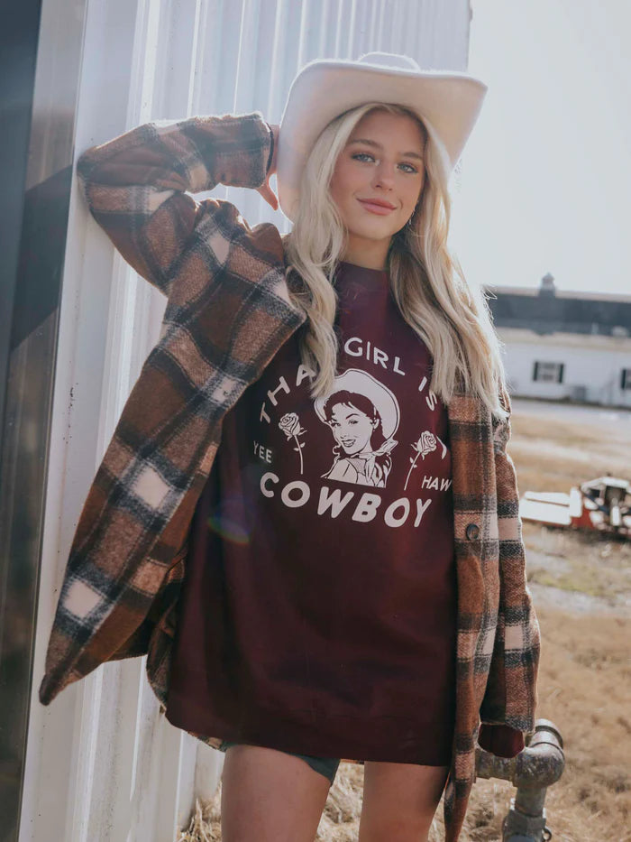 That Girl is a Cowboy Sweatshirt Clothing Peacocks & Pearls   