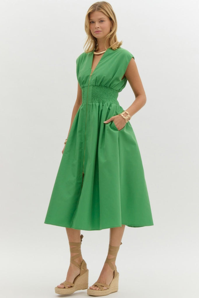 Haley Zip Up Midi Clothing Peacocks & Pearls