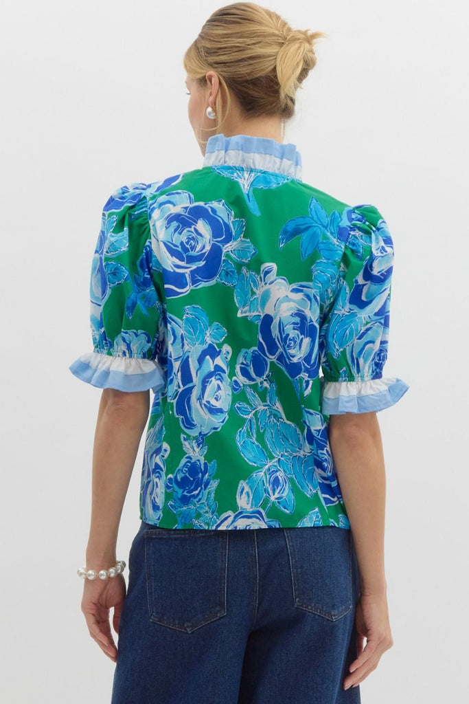 When Flowers Bloom Blouse Clothing Peacocks & Pearls