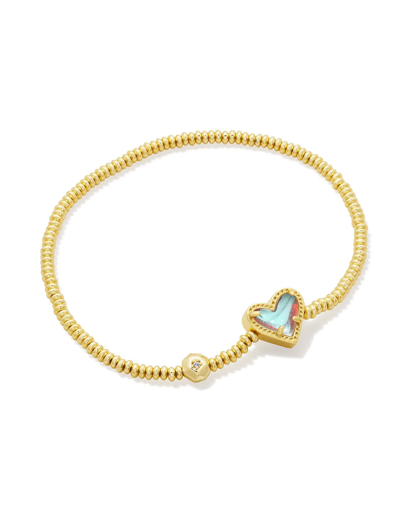 Ari Heart Stretch Bracelet Jewelry Kendra Scott Gold Dichroic Glass  