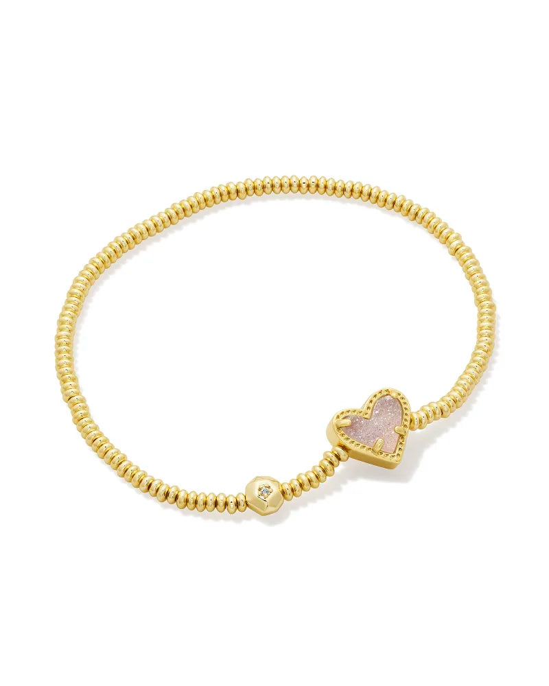 Ari Heart Stretch Bracelet Jewelry Kendra Scott Gold Iridescent Drusy  