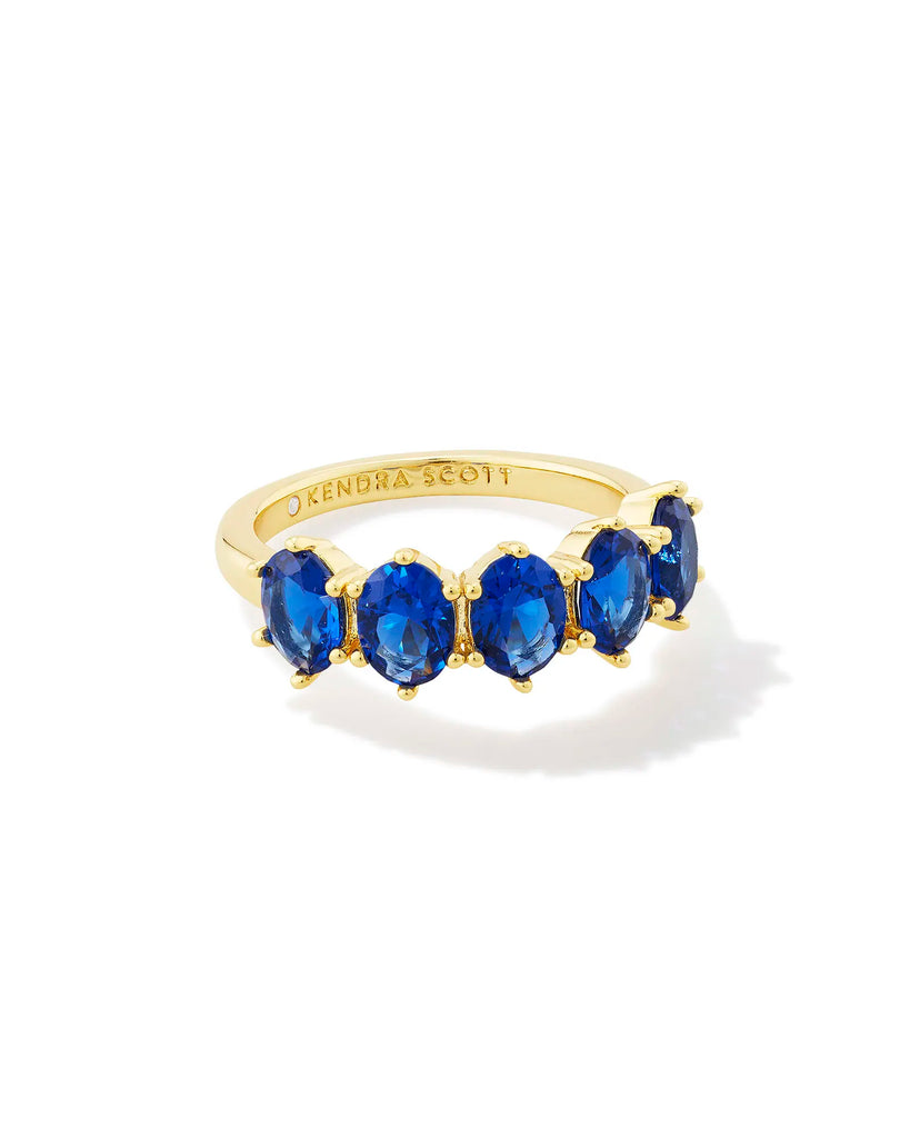 Cailin Crystal Band Birthstone Ring Jewelry Kendra Scott Gold Blue (September) 6 