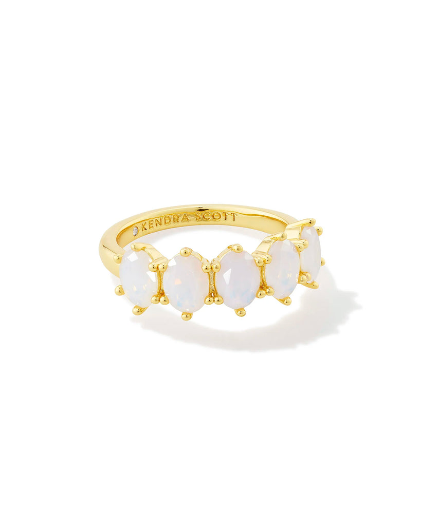 Cailin Crystal Band Birthstone Ring Jewelry Kendra Scott Gold Champagne Opal (October) 6 