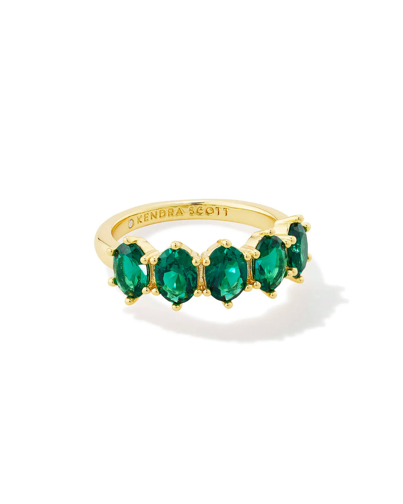 Cailin Crystal Band Birthstone Ring Jewelry Kendra Scott Gold Green (May) 6 