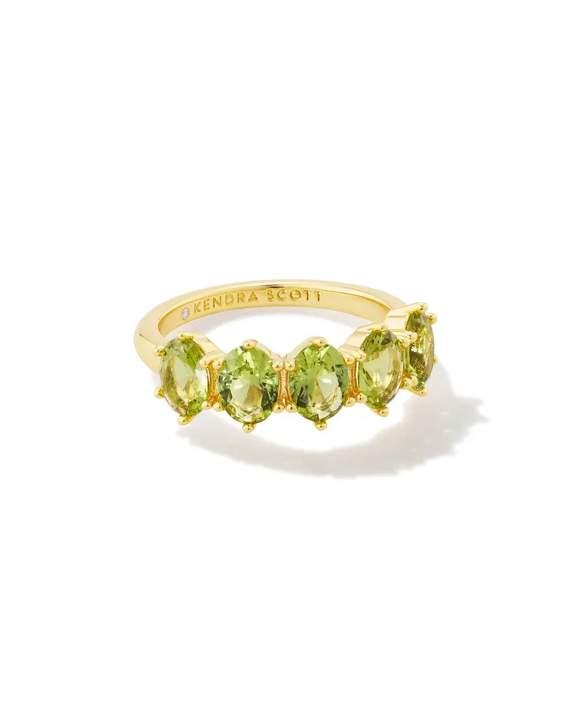 Cailin Crystal Band Birthstone Ring Jewelry Kendra Scott Gold Peridot (August) 6 