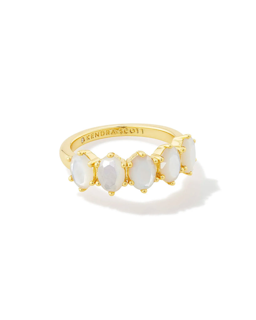 Cailin Crystal Band Birthstone Ring Jewelry Kendra Scott Gold Ivory Mother of Pearl (June) 6 