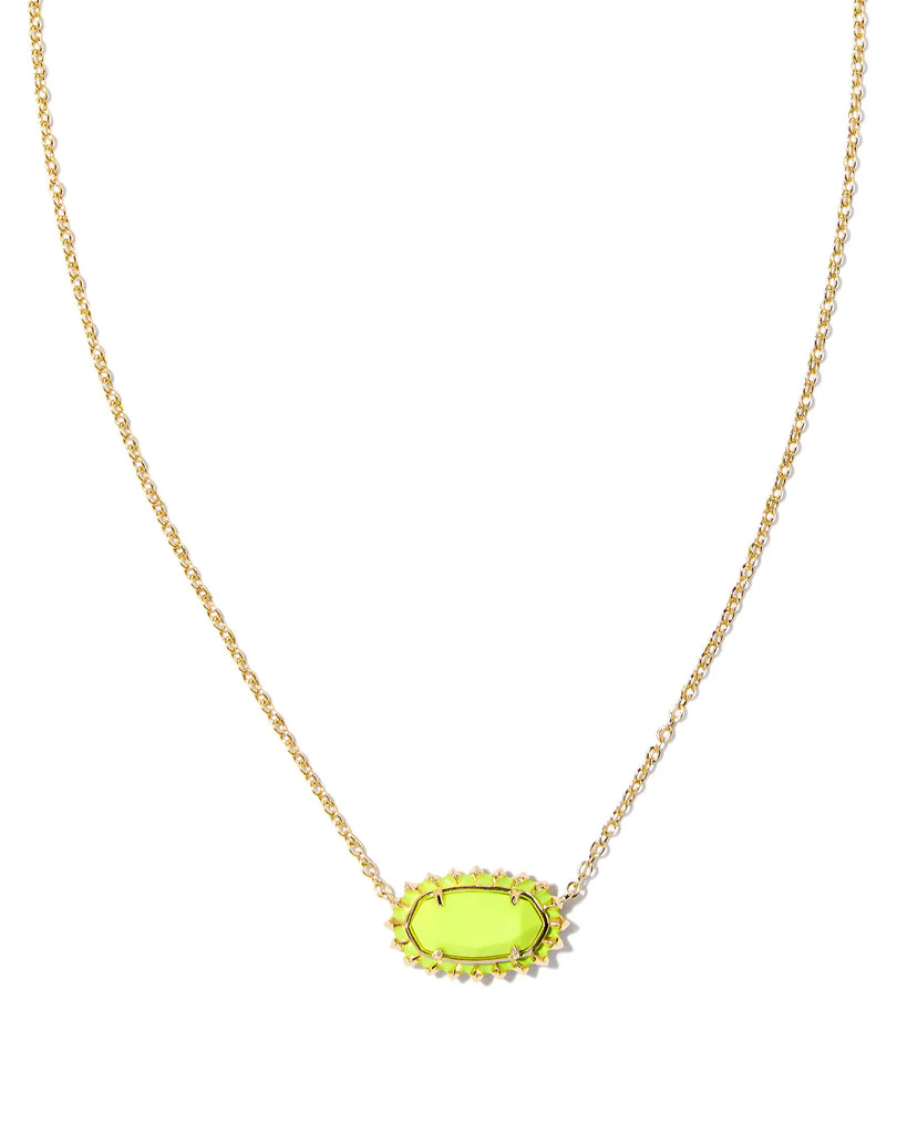 Elisa Burst Frame Pendant Jewelry Kendra Scott Gold Neon Yellow  