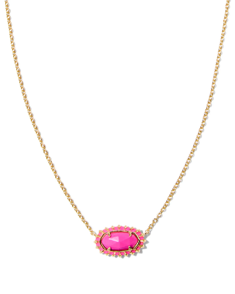 Elisa Burst Frame Pendant Jewelry Kendra Scott Gold Neon Pink  