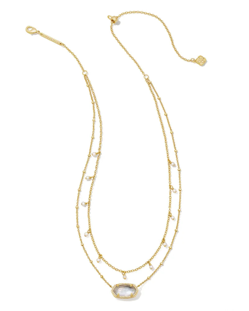 Elisa Pearl Multi Strand Necklace Jewelry Kendra Scott Gold Mother of Pearl  