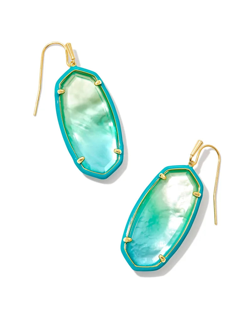 Elle Enamel Framed Drop Jewelry Kendra Scott Sea Green Chrysocolla  