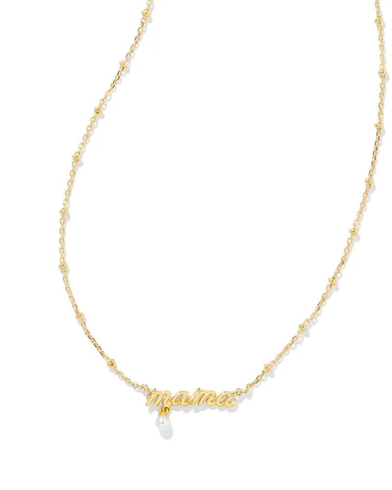 Mama Script Pendant Jewelry Kendra Scott Gold  