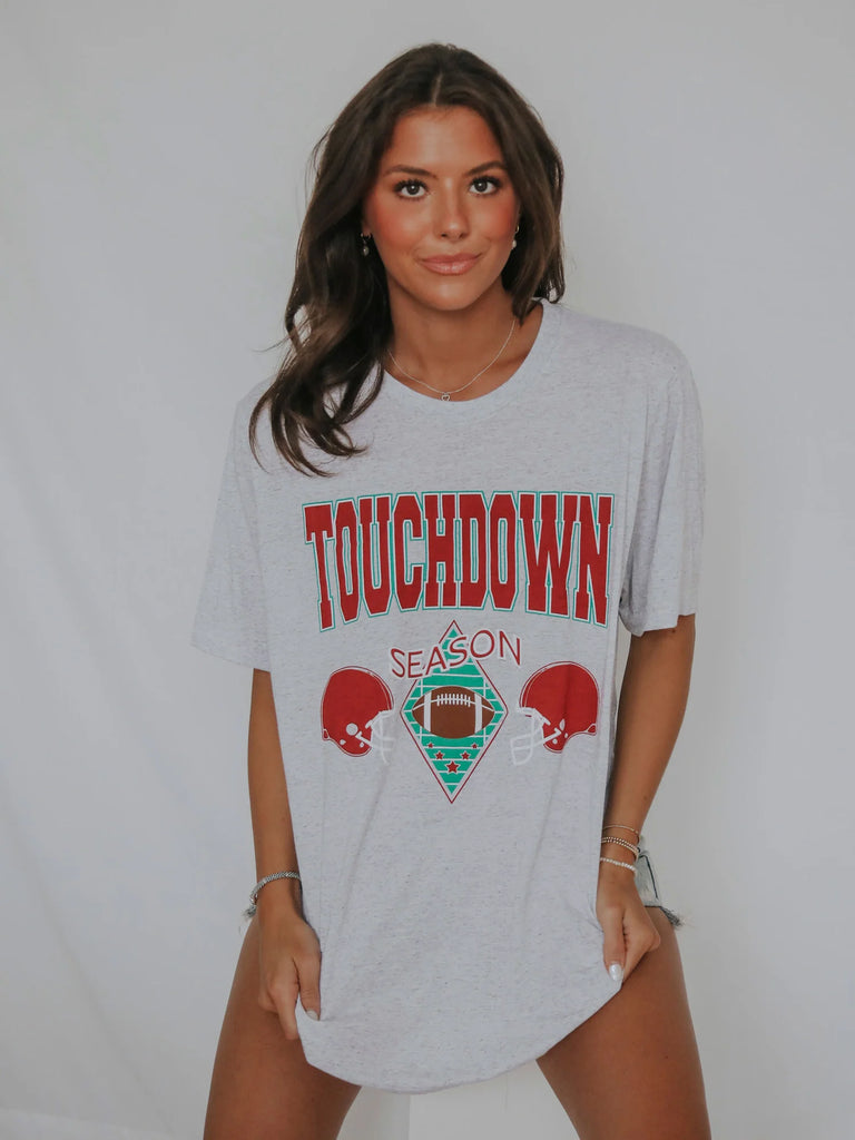 Touchdown Season Tee Clothing Peacocks & Pearls   