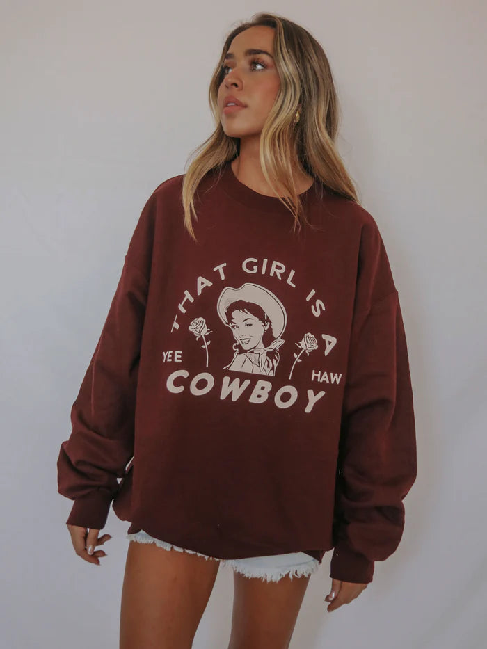 That Girl is a Cowboy Sweatshirt Clothing Peacocks & Pearls   