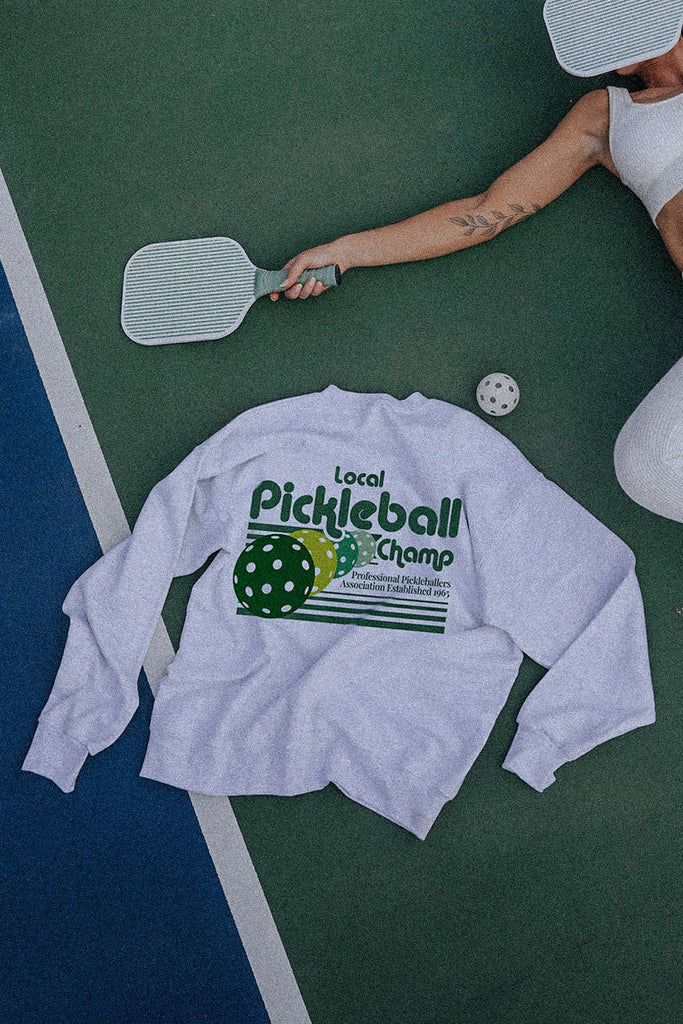 Local Pickleball Champ Crewneck Clothing Peacocks & Pearls   