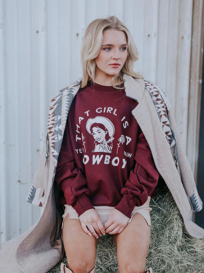 That Girl is a Cowboy Sweatshirt Clothing Peacocks & Pearls   