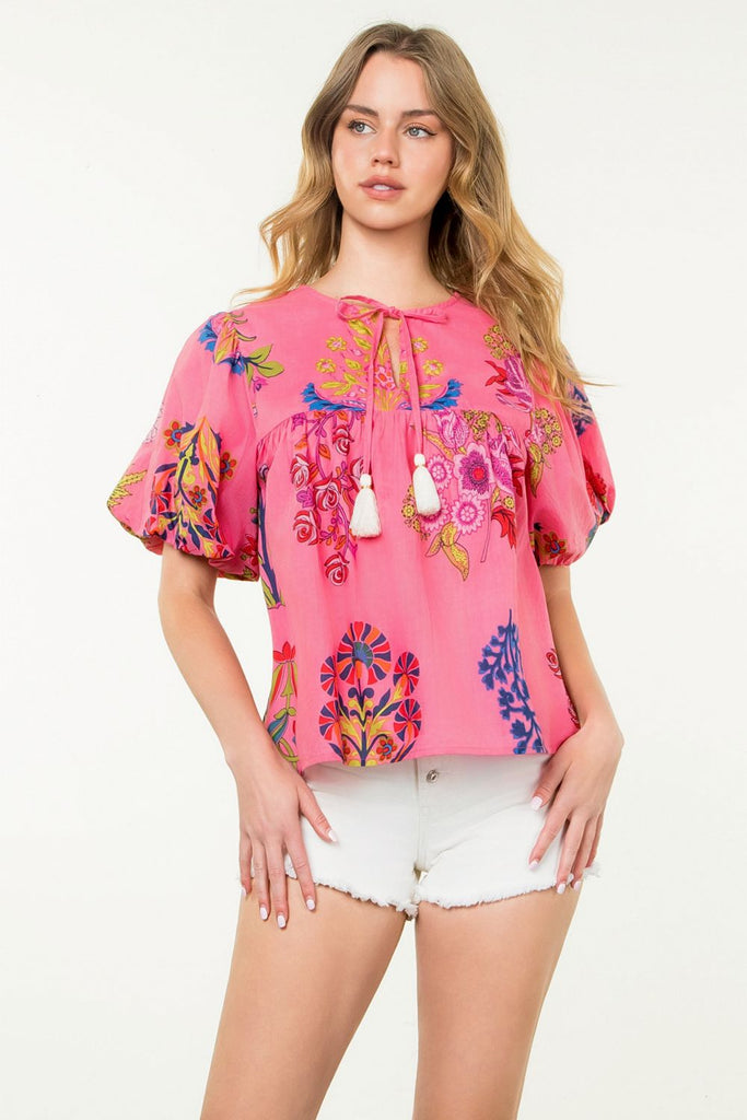 Flirty Floral Top Clothing Peacocks & Pearls