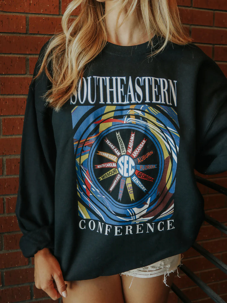 SEC Pinwheel Sweatshirt Clothing Peacocks & Pearls   