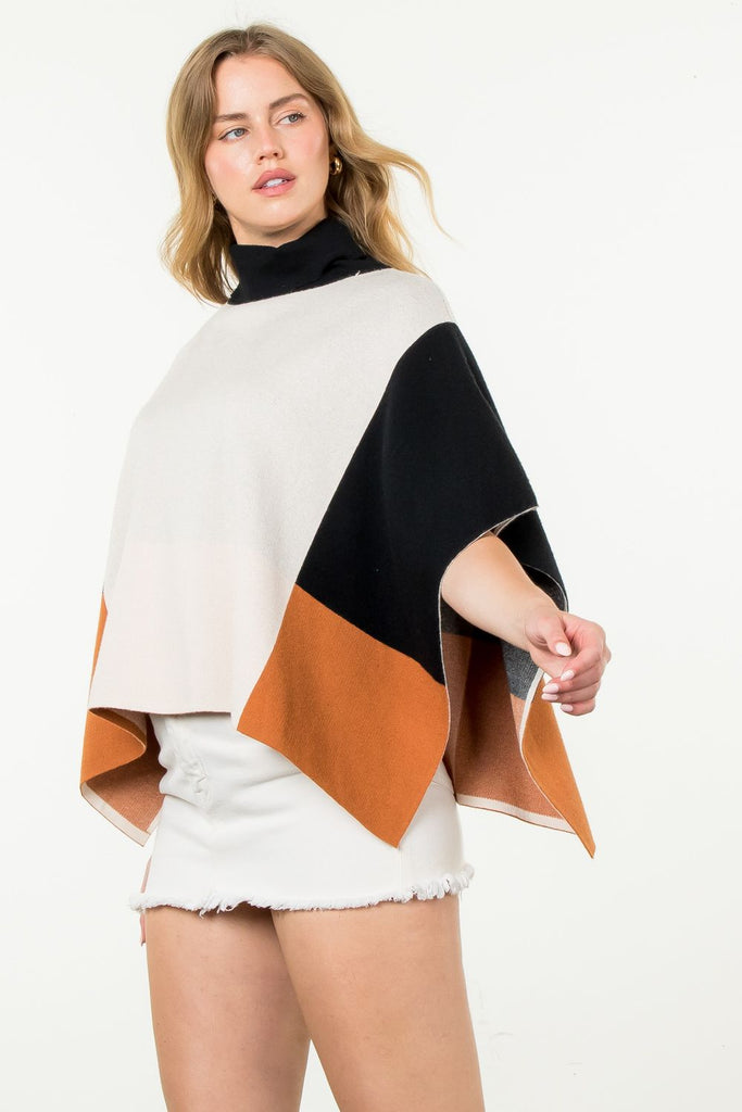 The Colorblock Cutie Poncho Clothing Peacocks & Pearls   