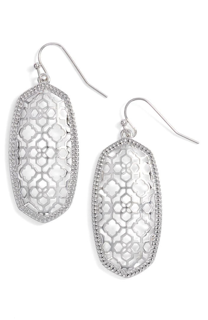 Elle Earring Jewelry Kendra Scott Silver Filigree  