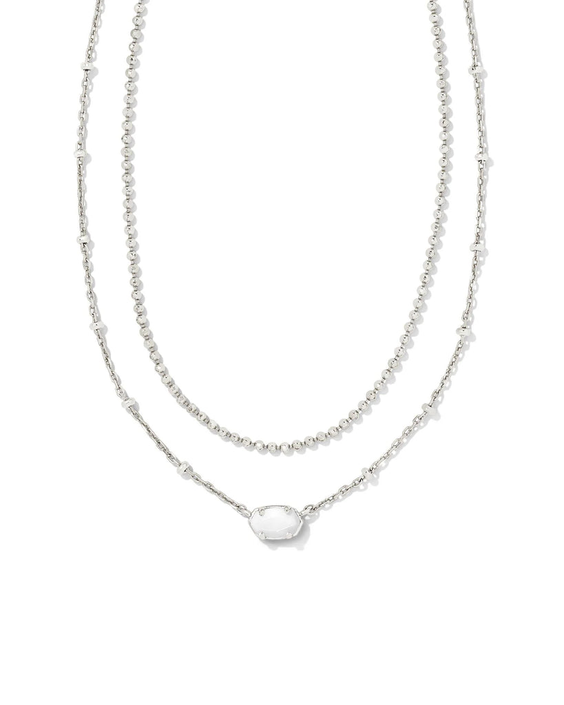 Emilie Multi Strand Necklace Jewelry Kendra Scott Silver Mother of Pearl  