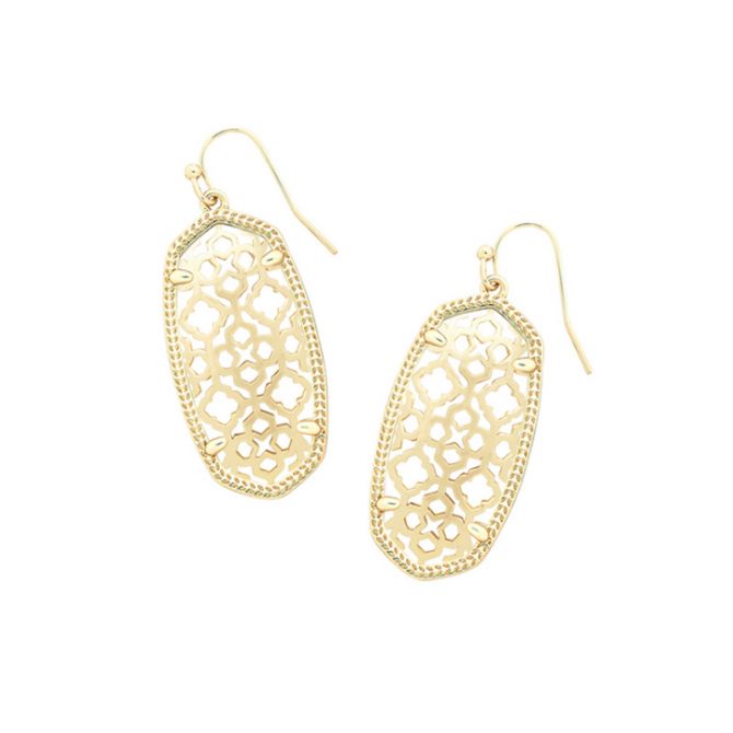 Elle Earring Jewelry Kendra Scott Gold Filigree  