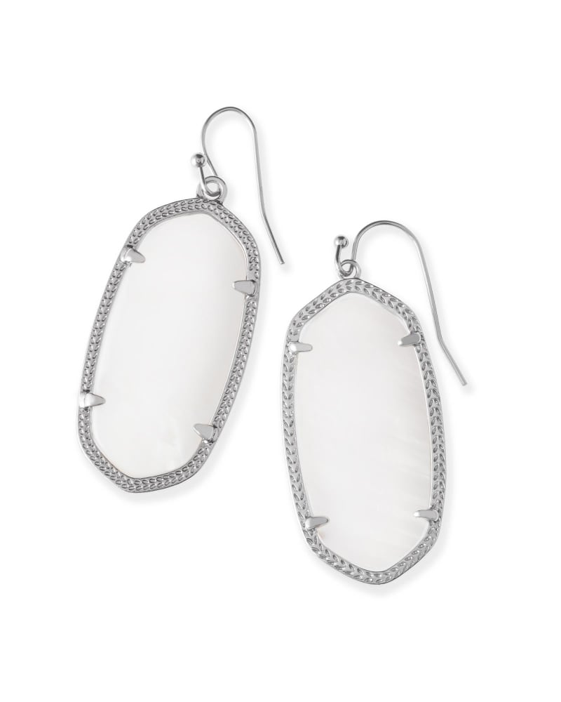 Elle Earring Jewelry Kendra Scott Silver Mother of Pearl  