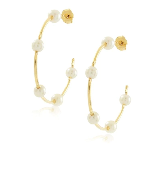 Molly Pearl Hoop Jewelry Sahira Gold  