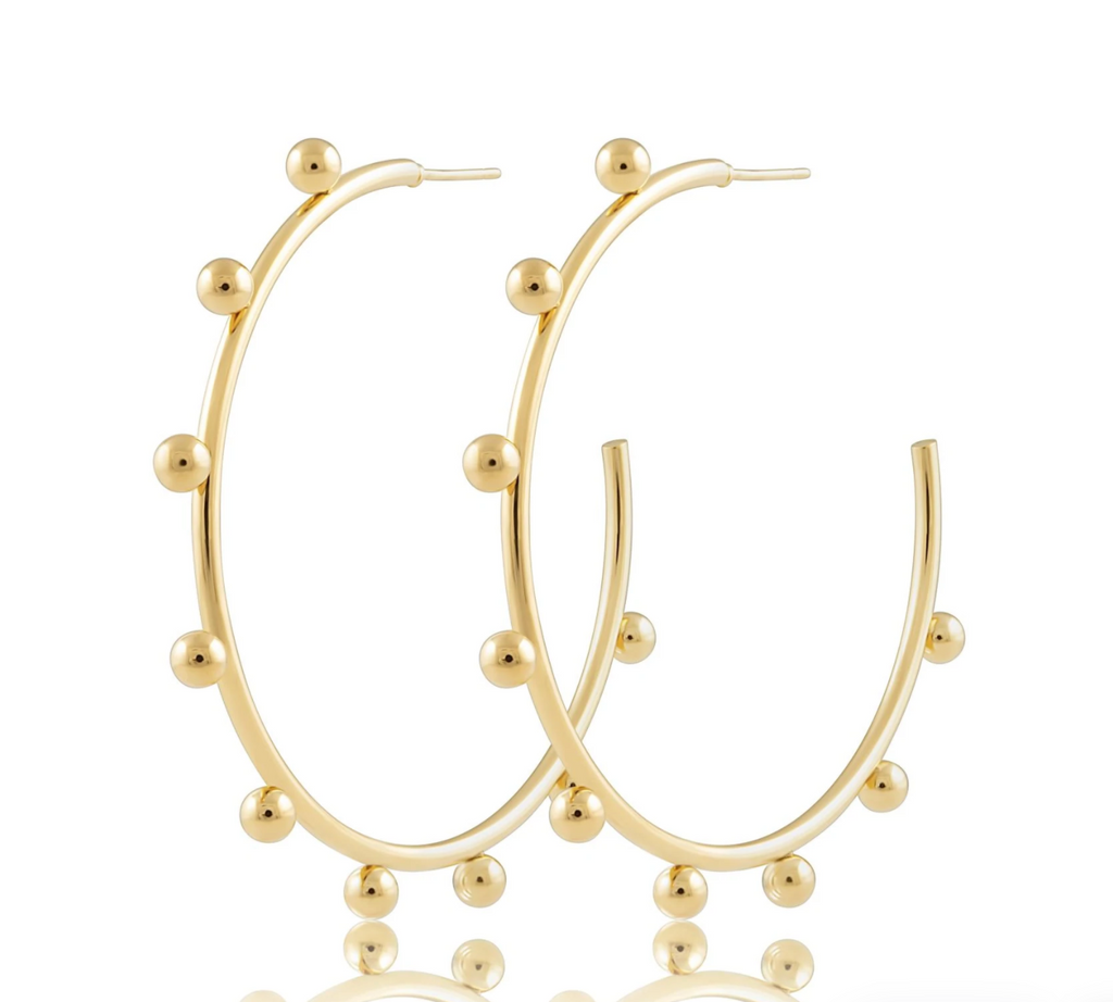 Erin Studded Hoops Jewelry Sahira Gold  