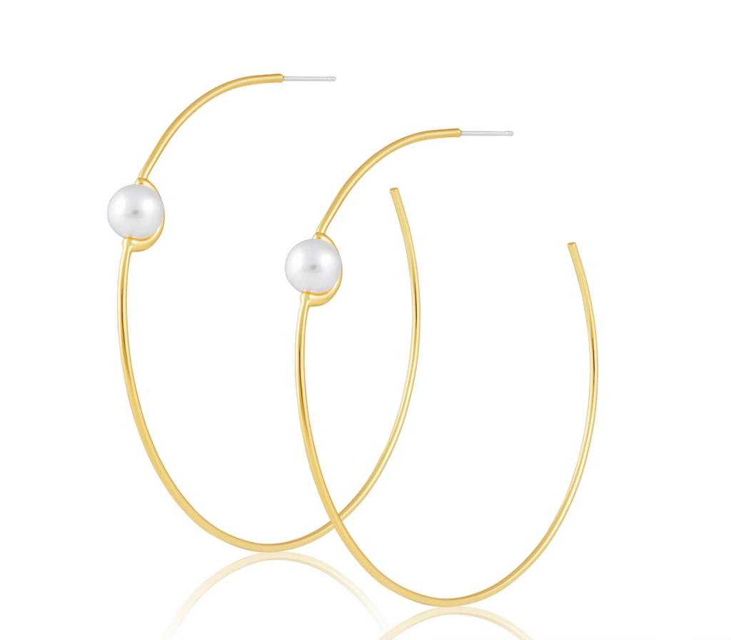 Belize Pearl Hoop Jewelry Sahira Gold  