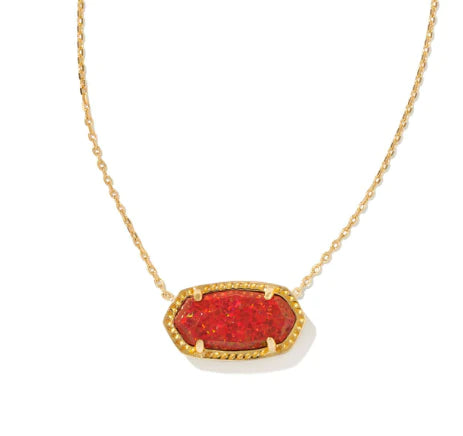 Elisa Opal Necklace Jewelry Kendra Scott Gold Red Kyocera Opal  