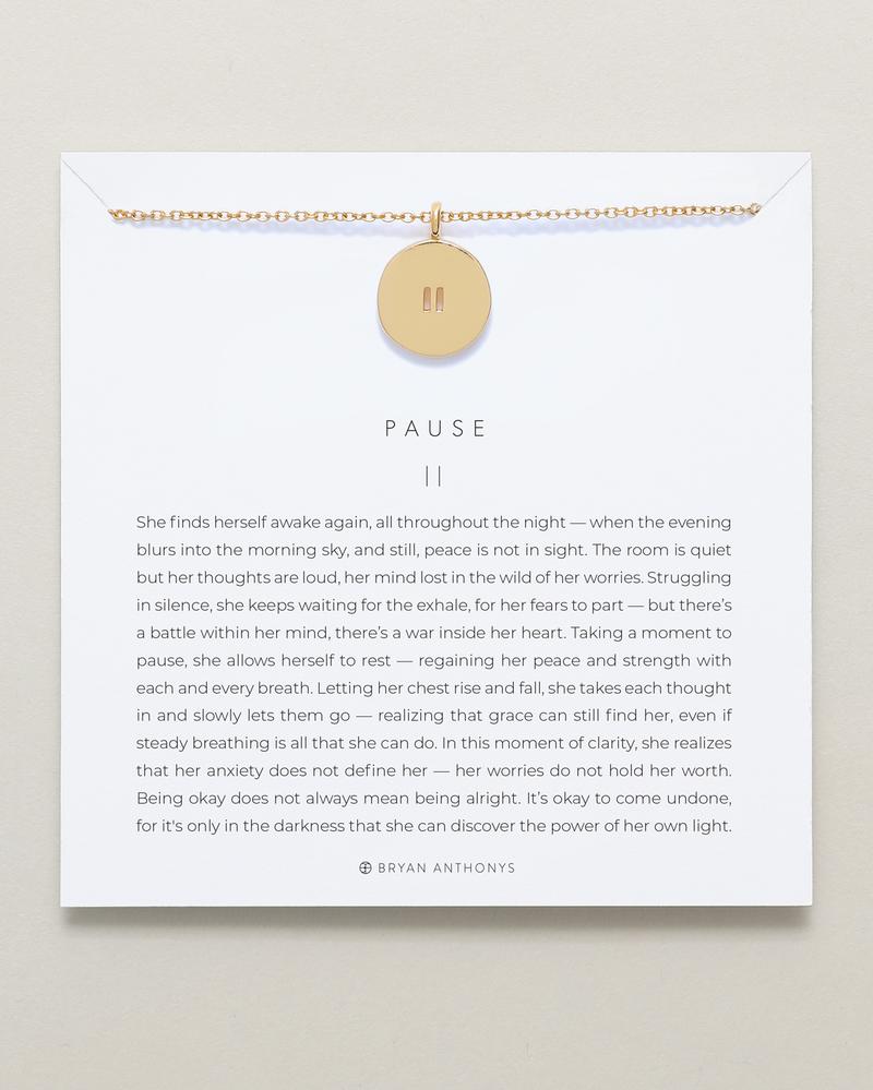 Pause Necklace Jewelry Bryan Anthony's Gold  