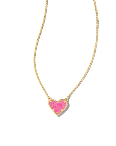 Ari Heart Opal Pendant Jewelry Kendra Scott Gold Pink Opal  