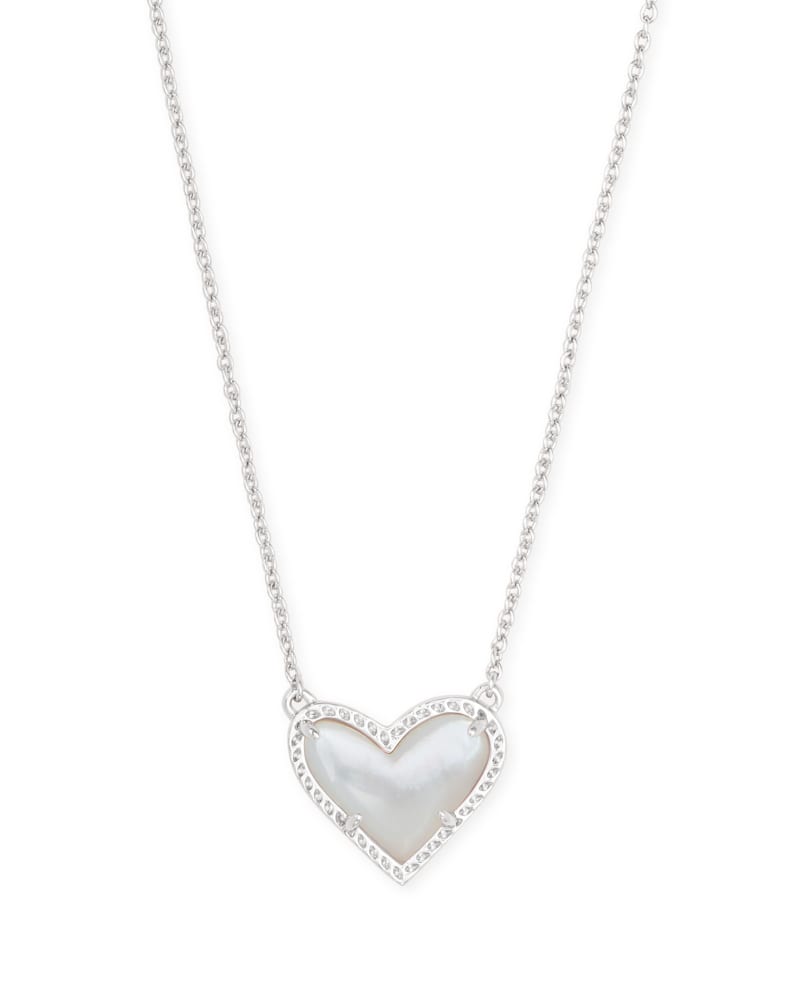 Ari Heart Pendant Jewelry Kendra Scott Silver Mother of Pearl  