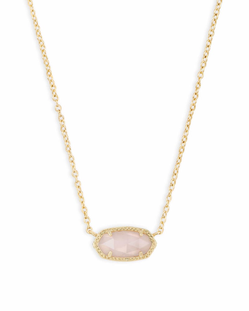 Elisa Glass Necklace Jewelry Kendra Scott Gold Rose Quartz  