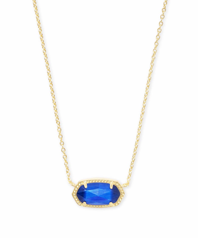 Elisa Glass Necklace Jewelry Kendra Scott Gold Cobalt Cat's Eye  