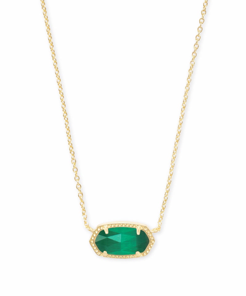 Elisa Glass Necklace Jewelry Kendra Scott Gold Emerald Cat's Eye  