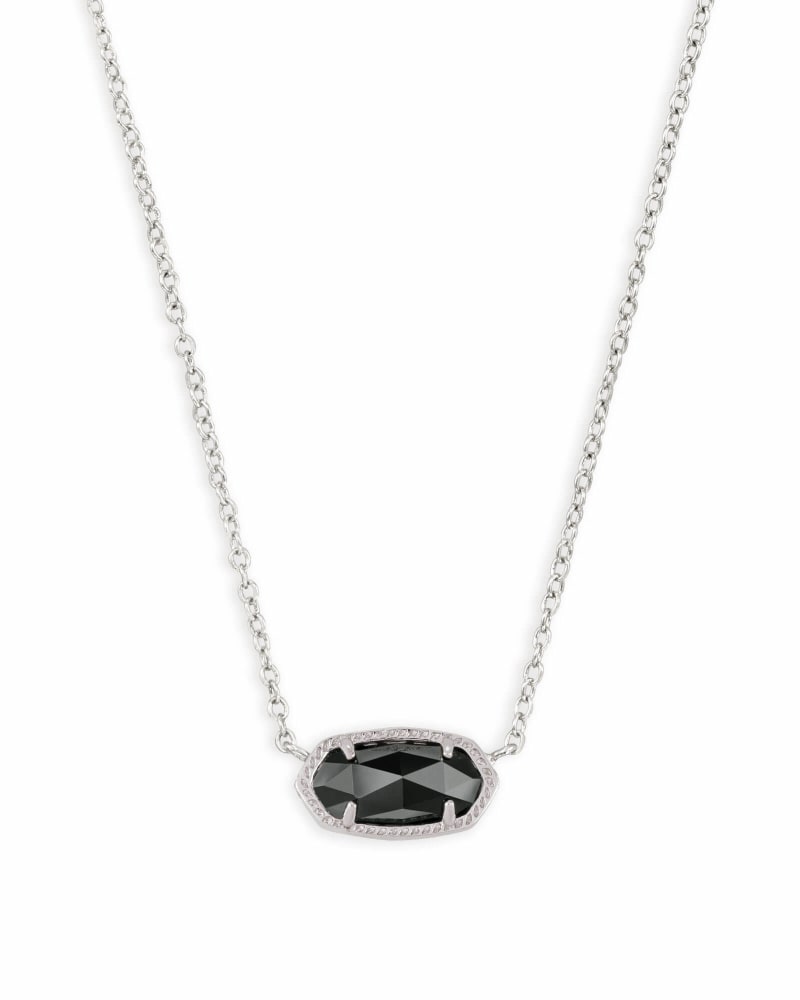 Elisa Glass Necklace Jewelry Kendra Scott Silver Black Opaque Glass  